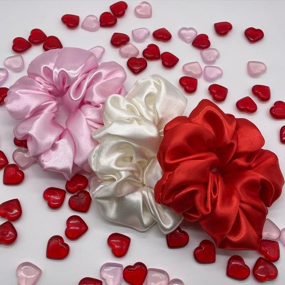 Pack of 3 Handmade Satin Scrunchies - Picture 1 of 4